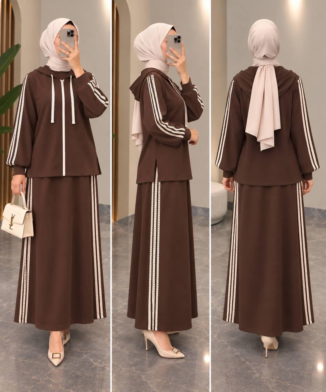 Zip-Up Hoodie & Skirt Set