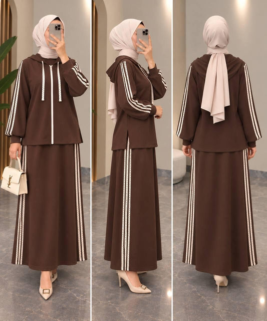 Zip-Up Hoodie & Skirt Set
