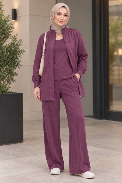 Activewear 3-Pieces Hidden-Zip Tracksuit