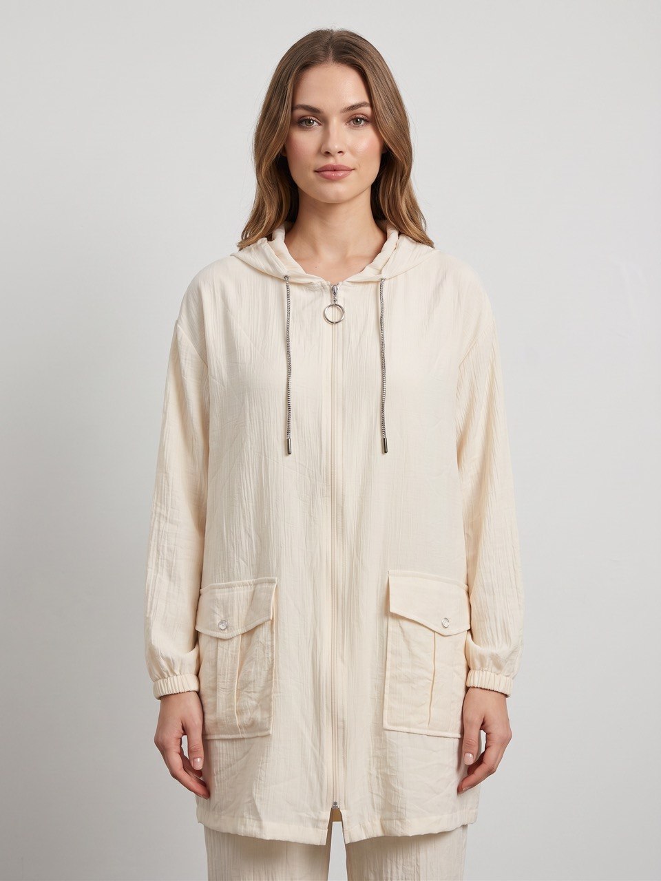 Chic Comfort Full-Zip Hoodie Shirt