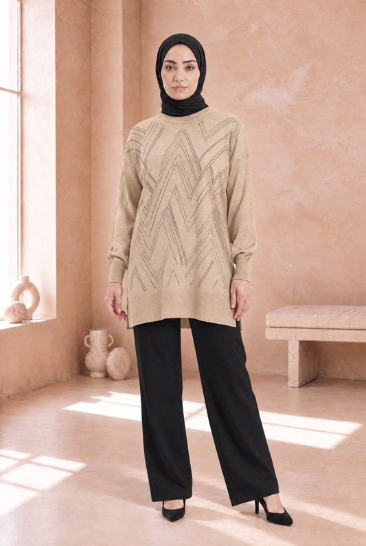 Crystal Zigzag Marselize Top