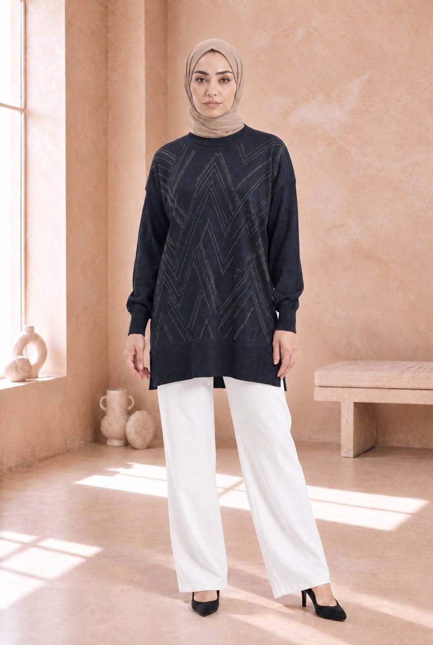 Crystal Zigzag Marselize Top